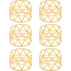 Metall Servettringar Tomtop Jms Pack of 6 Christmas Rings Gold Metal Napkin Ring
