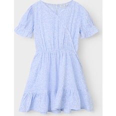 164 Klänningar Name It NKFFRIKALINA SS Wrap Dress PB Klänningar Dam - Blå