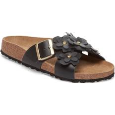 Birkenstock Siena Flowers Smooth Leather Sandals - Black