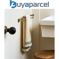 Garden Trading Novello Brushed Nickel Bathroom Small Metal Towel Rail Bar Holder Silver Pewter