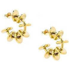Very Chunky Ribbed Hoop Earrings - Gold