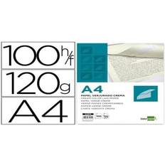 Papeles de copia Papel Verjurado Liderpapel A4 120g/m2 Crema Paquete de 100 Hojas