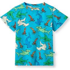 Småfolk T-Shirt - Blue Atoll m. Hammerhaie