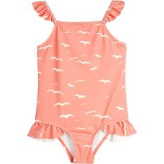 Mini Rodini Baddräkter Barnkläder Mini Rodini Seagull Aop Frill Baddräkter Dam - Rosa