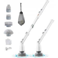 Power Scrubber with Extension Handle Polyester in White