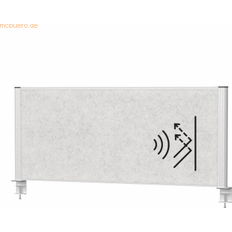 Skrivbordsskärmar Maul Tisch-Trennwand 120x50 cm Akustik hellgrau/silber