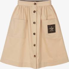 Fendi Girls Beige Ff Logo Cotton Skirt - Beige