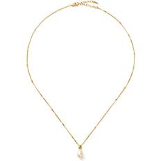 Missoma Silver Necklaces Missoma Baroque Pearl Twisted Chain Necklace - Gold Vermeil/Pearl