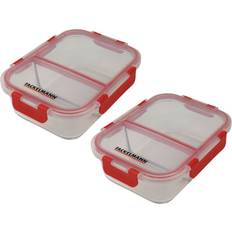 Fackelmann Köksförvaring Fackelmann Lot de 2 Boîtes À Repas en Verre avec Deux Compartiments 1000 ml Boîte alimentaire