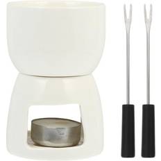 Fondue Wejoy Ceramic Fondue Pot With 2 Forks Tea Light