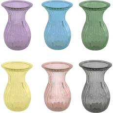 H&H Glass Grooved Hand-Tied h14cm Vase