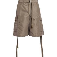 Sacai Men's Twill Cargo Shorts - Taupe
