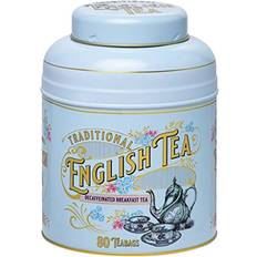 Food & Drinks New English Teas Vintage Victorian Tea Caddy Powder Blue Decaffeinated 80 Teab 100g