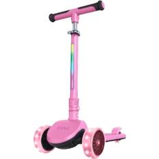 Zinc 3 Wheeled Folding Led Shine Scooter Rosa