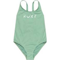 Green Swimwear Roxy Girls Solid Active One Piece Swimsuit - Green
