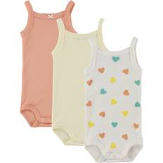 12-18M - Orange Bodys Petit Bateau Bodies 3-pack - Vit/Orange
