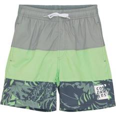Gråa Badbyxor Barnkläder Color Kids Badshorts - Färgblock - Green Ash
