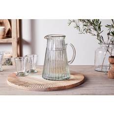 Nkuku Minati Ribbed Glass Jug Clear Pitcher
