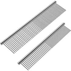 Pets Wejoy 2 Pack Dog Combs With Rounded Ends Stainless Steel Teeth