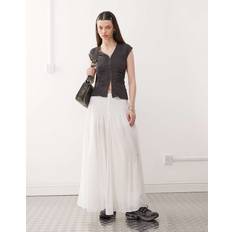 Weekday Skirts Weekday Cotton Voile Pleated Maxi Skirt - White