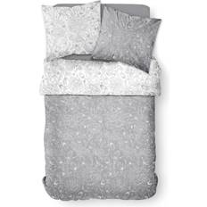 Textiles Today Parure Lit Imprimé Floral 260x240 cm Gris Housse de couette Gris (240x220cm)