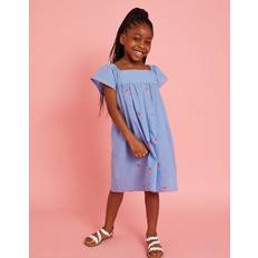 Accessorize Girls Strawberry Chambray Dress - Blue