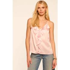 Silk Tank Tops Ramy Brook Bronwyn Silk Ruffle Camisole Tank Top - Misty Pink