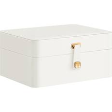 Songmics 2-Layer Jewellery Box with Mirror and Tray - Cloud White