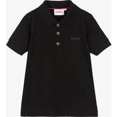 Black Polo Shirts Children's Clothing HUGO Boys Black Cotton Piqué Polo Shirt - Black