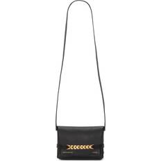 Logo-Print Leather Clutch Bag - Black