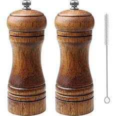 Premium Wooden Salt Grinder Set with Cleaning Brush