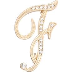 Gold Brooches Uxcell Letter Brooch Pins - Gold Tone