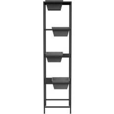 Kasvien Vaunut Ecopots Kukkateline Berliini Torni 36x38x155 cm Musta/Harmaa