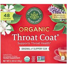 Traditional Medicinals Organic Throat Coat with Slippery Elm 48 Wrapped Tea Bags 3.38 oz