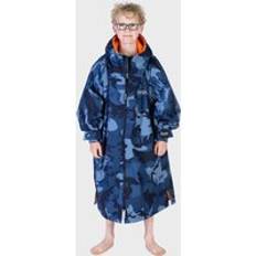 Dryrobe Kids Advance Long Sleeved - Blue Camo/Orange