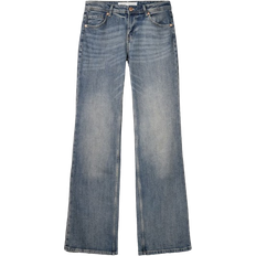Bershka Utsvängda jeans mellanblå tvätt med låg midja