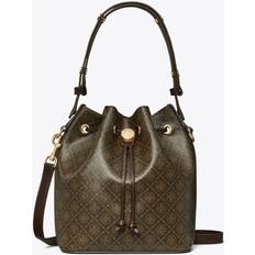 Detachable Shoulder Strap Bucket Bags Tory Burch T Monogram Bucket Bag - Brown