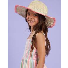 Bucket Hats Children's Clothing Accessorize Fringe Floppy Straw Sun Hat - Multi