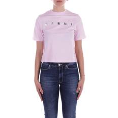 Marni T-shirt Cropped - Soft Pink M. Print