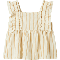 Beige T-shirts Børnetøj Name It Top Herdon Bleached Sand Cloud Dancer
