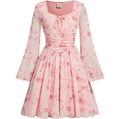 Shein Knit French Ditsy Floral Square Dress - Rose Print
