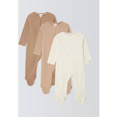 John Lewis Baby Cotton Two Way Zip Ribbed Cotton Sleepsuit - Multi