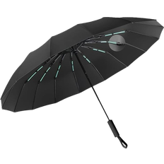Lendoo Parapluie Compact Pliable 16 Baleines Anti-Tempête - Noir