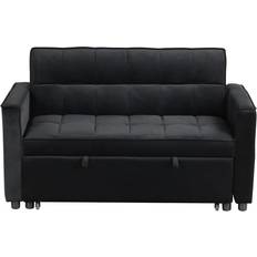 Lilola Home Maeve 53.5 Inch Velvet Convertible Sleeper Loveseat Sofa 53.5" 2 Seater