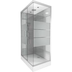 Hvide Brusekabiner Aurlane Dusche Komplettdusche Eckdusche Duschkabine 80x110x215 cm Grey River Rectangle - Silber