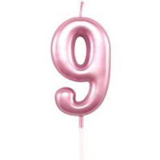 Number Pink 9 Candle Birthday Party Cake Decorations Topper