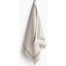 H&M Badhandduk I Frotté 70x140 Mönstrad Badlakan Svart, Beige (140x70cm)