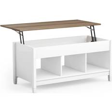Northix Med Lyftplatta Förvaringsutrymme 104,5 x 49 x 48-62,5 cm Vit Soffbord 52x105cm