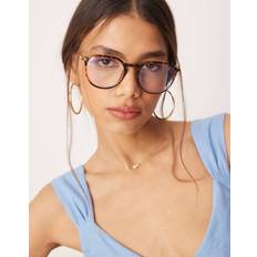 Jeepers Peepers Round Clear Lens Glasses - Brown