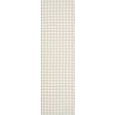Cellbes Vævet Ternet Bordløber Dug Beige, Hvid (140x40cm)